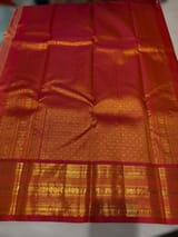 Sea Blue & Orangish pink combo  Vintage checks Kanjeevaram Saree SS50607