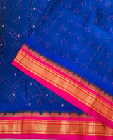 Blue Pure handloom Bandhini paithani saree SS50376
