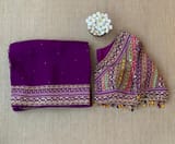 Purple DesignerOrganza saree SS50249