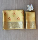 Besan Yellow Printed Chanderi Silk Saree with zari border SS50366