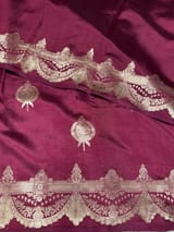 Wine Poona Silk Saree