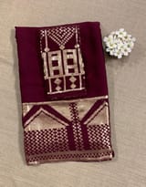 Wine pure Satin Saree with designer sequence border and blouse SS5035