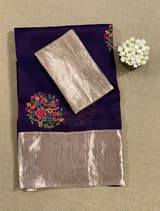 Violet Organza Saree with pure Tissue Border SS50319