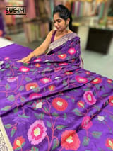 Purple Banaras Mashru Silk with embroidery SS5003