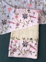 Pastel Pink Brocade Kanjeevaram with embroidery D62F037