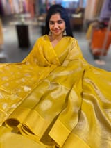 Yellow Banarasi Tissue with Designer blouse SS50382