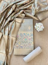 Earthy Tone Banarasi Chiniya Silk 3-pc Suit set : SS62J18