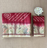 Maroon Pure Handloom Tussar Saree