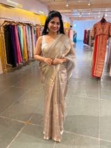 Earthy Tone Handloom Tissue Saree