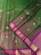 Leaf Green & Majenta Combo Vintage Kanjeevaram Saree