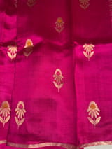 Pink Borderless Poona Silk Saree