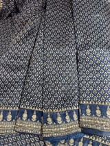 Kareena Kapoor Inspired Indigo Pure Organza Printed Saree with Handwork border and Blouse SS50313