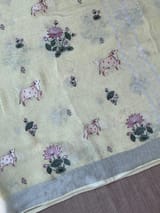 Pure Lenin with pichwai Embroidery