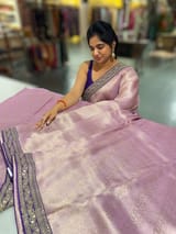 Lilac & Purple Combo Banarasi Tissue Brocade saree SS50217