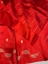 Reddish Orange  Poona Silk Saree