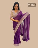 Purple DesignerOrganza saree SS50249