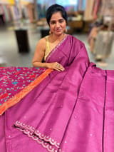 Purple tussar with fusion blouse SS50459