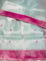 Mint Blue Pure handloom paithani tissue  saree