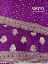 Purple Designer Banarasi Silk Saree