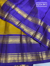 Olive Gold Vintage checks kanjeevaram Saree