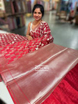Red Banarasi chinia brocade saree SS5095