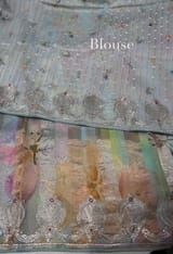 Printed Organza Tissue stripes saree with embroidery