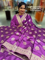 Purple Designer Banarasi Silk Saree