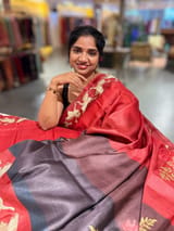 Tussar Rangkaat Saree With Crane Bird  Embroidered Border SS50472