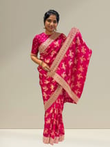 Pink Designer Banarasi Silk Saree
