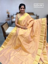 Peach Kanjeevaram Tissue Saree