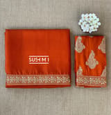 Rust Orange Organza Saree with sabhyasachi borders S62115
