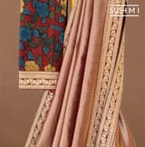 Burgundy Banarasi tonchoi with pen kalamkari Blouse : D62F023