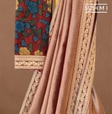Burgundy Banarasi tonchoi with pen kalamkari Blouse : D62F023