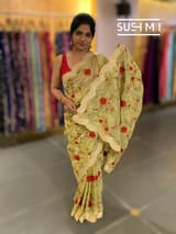 Pastel Green Designer Banarasi Brocade Tissue Saree S62112