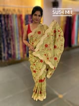 Pastel Green Designer Banarasi Brocade Tissue Saree S62112