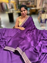 Brinjal Satin Saree