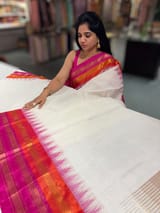 Off White ponduru khadi jamdani Saree SS50361