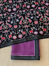 Winish purple Organza Saree with embroidered blouse