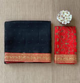 Black Organza with sabyasachi borders SS50275