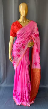 Pure silk Saree with hand paint