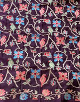 Teal & Grape Wine Combo Vintage Kanchi soft silk saree with embroidery