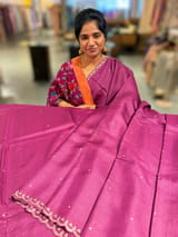 Purple tussar with fusion blouse SS50459