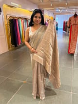 Earthy Tone Handloom Tissue Saree