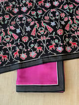 Plum Jamoon Organza Saree with embroidered blouse SS50274