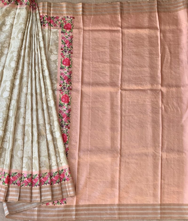 Earthy Tone kanchi soft silk  printed saree SS50371
