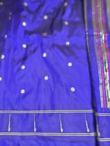 Purplish BluePure handloom paithani silk saree with single muniya border SS50378