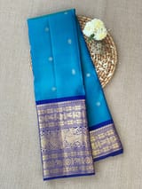 Peacock Blue vintage kanjeevaram saree : S62F157