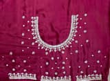 Gorgette saree with small polka dots