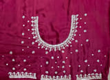 Gorgette saree with small polka dots