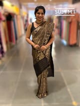 Black Banarasi Brocade Katan silk Saree : S62124